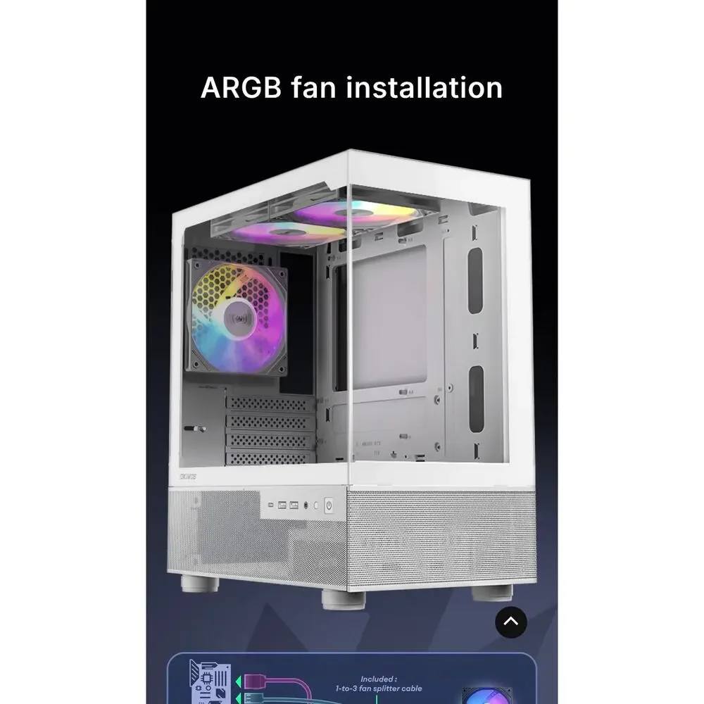OKINOS AQUA 3 ARGB Micro-ATX Mini Tower PC Case